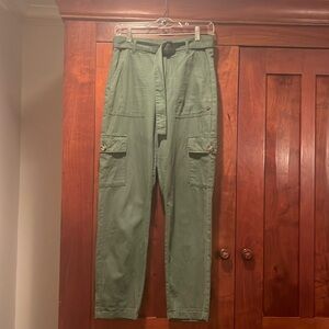 Roxy cotton olive utility pants, small